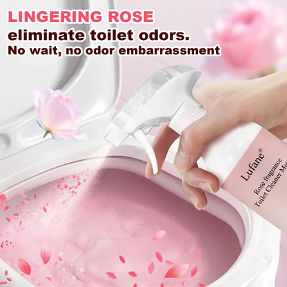 Bathroom Cleaning Foam Spray (10.58 oz) — Long-Lasting Rose Scent; Removes Hard Water Stains, Toilet Grime, and Soap Scum from Various Surfaces