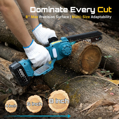 SEESII 2-in-1 Cordless Pole Saw & Mini Chainsaw, 16ft Reach, 2 Batteries, Tree Trimming & Pruning